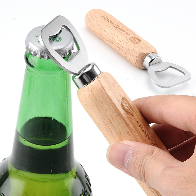 Manufacturer direct selling stainless steel new wood handle bottle opener Beer Bottle Opener Creative Bar Bottle Opener