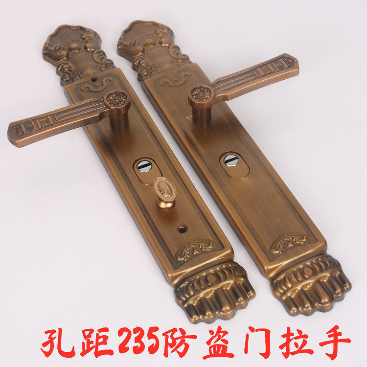 Anti-theft door handle golden yellow door handle luxury door villa door handle single live double live door handle