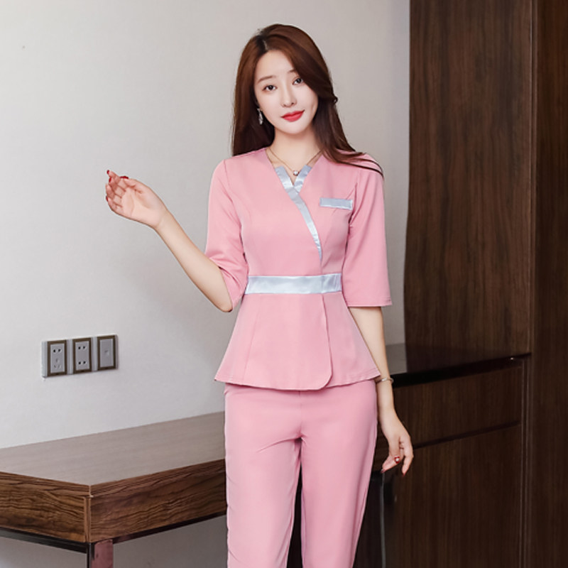 2021 new autumn and winter beautician work suit suit for body and foot bath for foot bath and foot massage technician clothes
