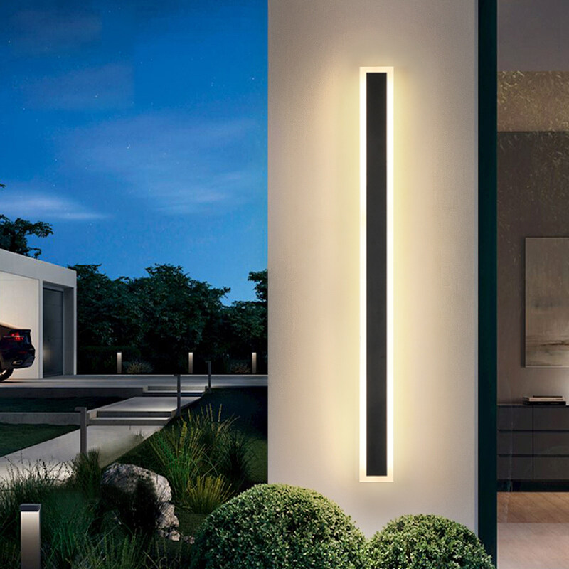 Wall Lamp Extreme Minimalist Line Light Waterproof Outdoor Toilet Villa Doorway Pillar Light Outdoor Balcony Wall Lamp
