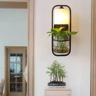 Wall lamp living room dining room Nordic simple modern led wall lamp creative bedroom aisle Golden Ge plant wall lamp