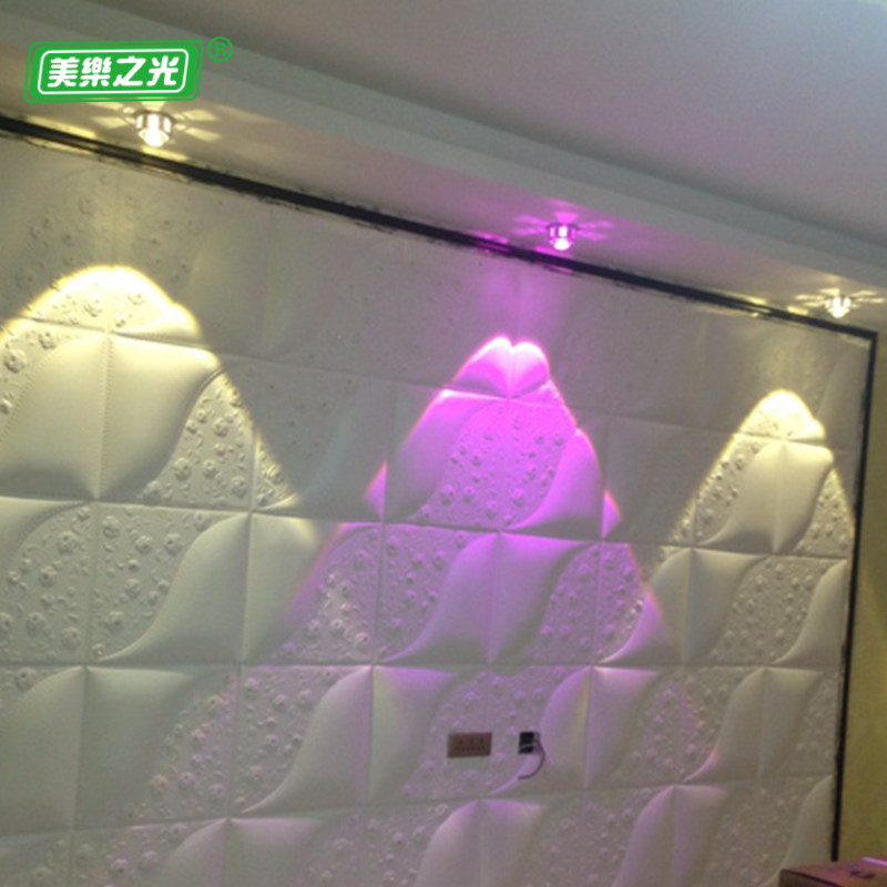 LED Sky Lanterns Recessed Spotlight Living Room TV Wall Hole Light Seven Color Background Ox Eyewear Crystal Silo Lamp
