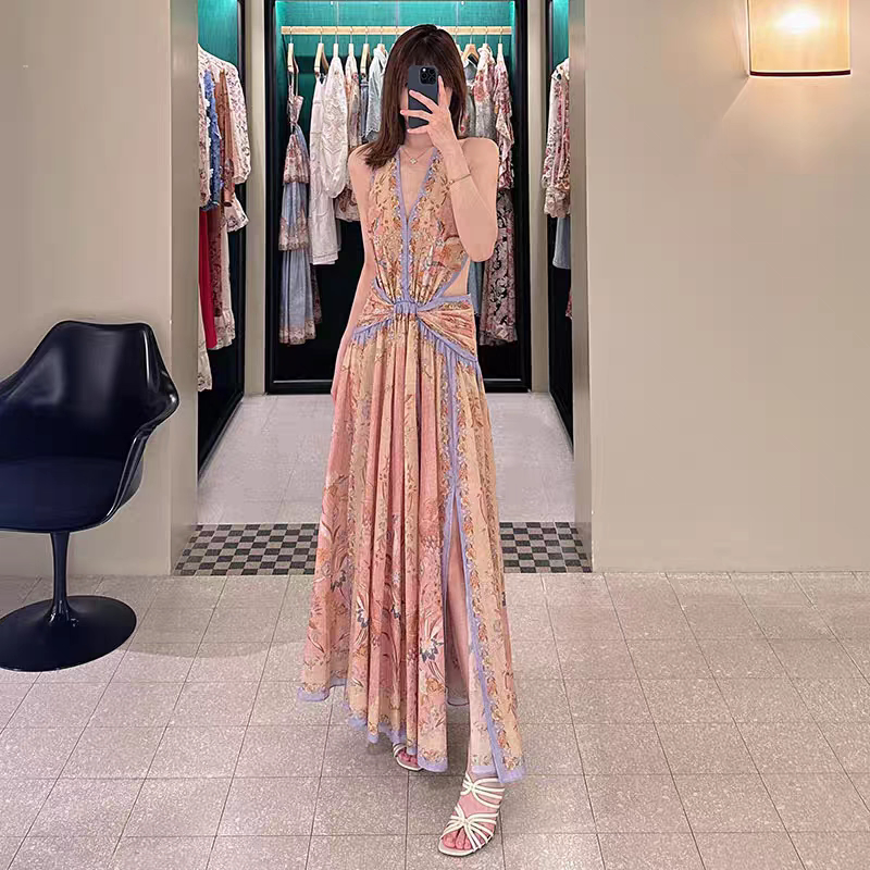 Zim's High-End Australian 2026 Summer Swimwear Vacation New Floral Pattern Long Halter Neck Strap Dress Zim's High-End Australian 2026 Summer Swimwear Vacation New Floral Pattern Long Halter Neck Strap Dress