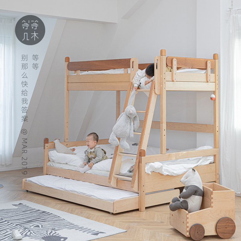 Wait a few wood flying house bed solid wood children's bed tree house bed mother bed high and low bed elevated bed children's house bed