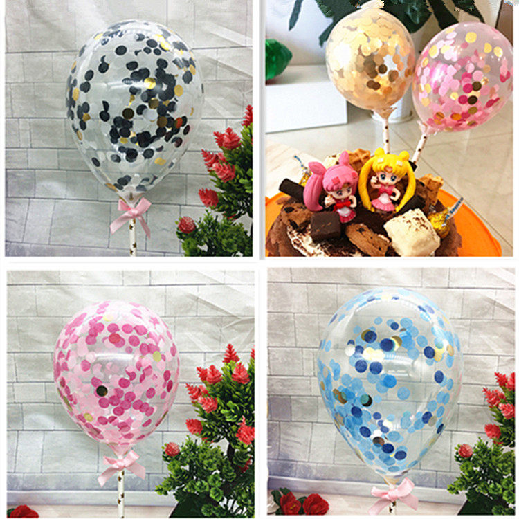 Birthday cake balloon decoration transparent wafer balloon ins wind party dessert table decoration ornament flag balloon
