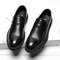 Mens British one-pedal lazy shoes Korean version of the trend set foot Lefu mens shoes autumn business dress casual leather shoes
