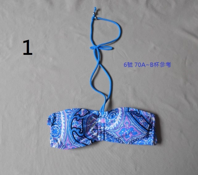 PYP017 Blue XS S M Áo tắm Bikini Ngoại thương Áo tắm, Ngực tập trung, Xanh Sapphire đậm - Bikinis