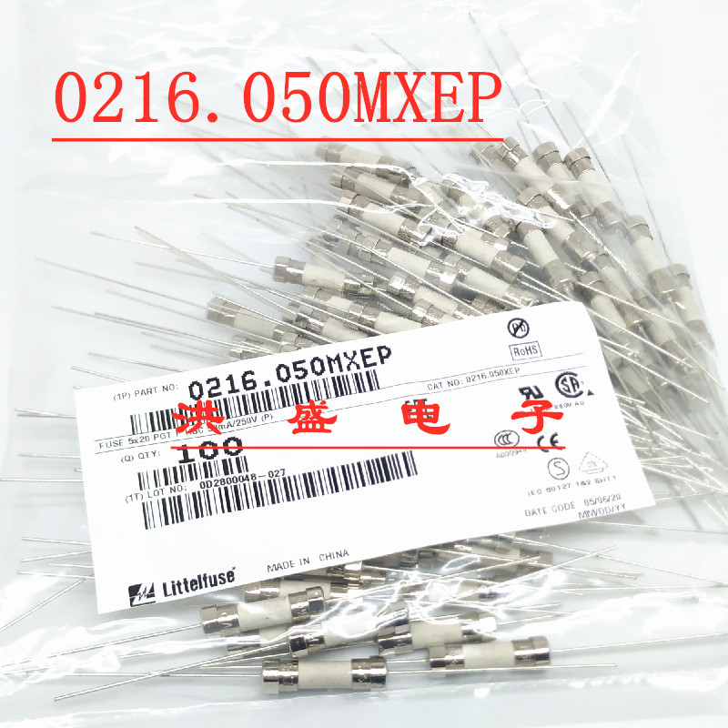 0216 050MXEP US Force 5 * 20 Ceramic fuse tube F50mA H250VP Quick fuse with pin