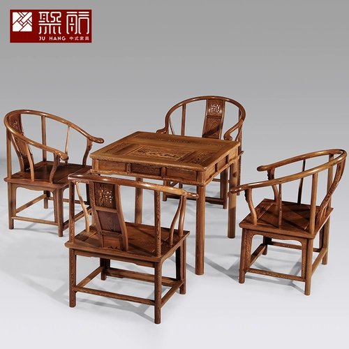 Мебель из красного дерева все -функциональный квадратный чайный стол, комбинация стула кунгфу Тайвань.