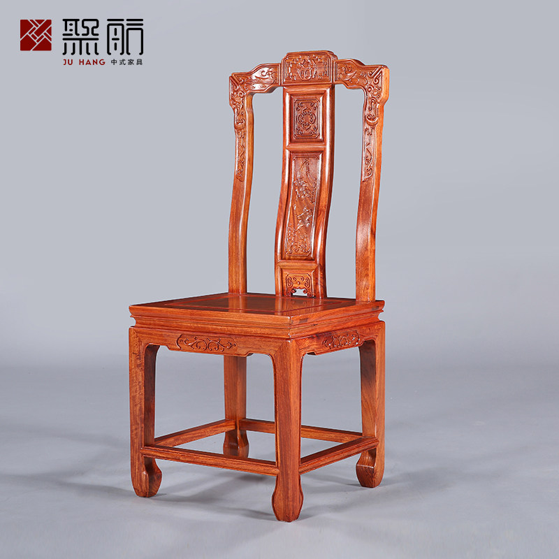 Juhang Chinese-style furniture High-end mahogany hotel restaurant restaurant dining room banquet dining chair full Myanmar rosewood Chinese dining chair