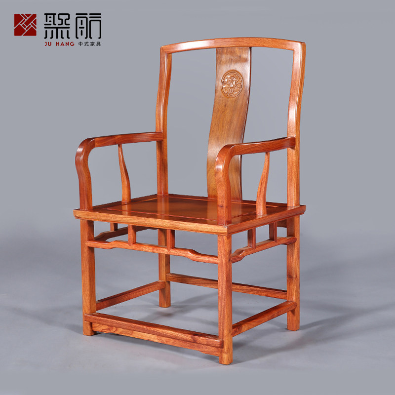 Redwood Furniture All Burmese Hua Nan Palace Chair Chinese-style Pearl Solid Wood Leisure Taiwan Chair Cap Chair