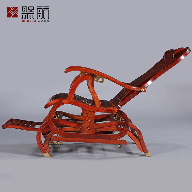 Juhang Mahogany Furniture All Burmese Rosewood Solid Wood Rocking Chair Antique Chinese Rocking Chair Rocking Chair Elderly Recliner