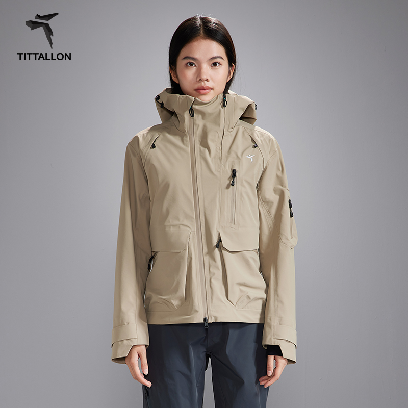 Tittallon Spring Outdoor Sports Hiking and Mountaineering Clothing Men's 3L Waterproof Hard Shell Professional Jacket Women's
