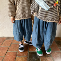 2021 autumn new childrens pants boys baby loose jeans girls autumn casual pants wide leg trousers