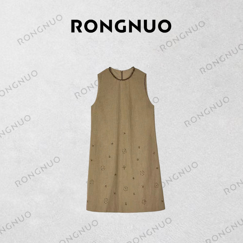 Rongnuo [Dress] Sleeveless Vest Dress Summer 26 Light Luxury High-End Style Elegant Summer Beauty Z6599