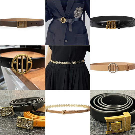 Brother Amas 2025 New Belt, Genuine Product from the Store, Versatile Genuine Leather Belt, Pants Belt, A-Line Spliced Waist Chain