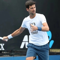 Djokovic white quick-drying short-sleeved tennis wear mens t-shirt Xiao De professional tennis wear training sports top
