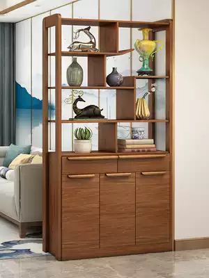 Entering the living room new Chinese porch partition cabinet solid wood frame Hall Cabinet modern simple screen door Hall decoration cabinet