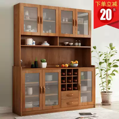 Nordic solid wood color high dining cabinet modern large capacity dining room tea wine cabinet multifunctional wine rack cupboard storage cabinet