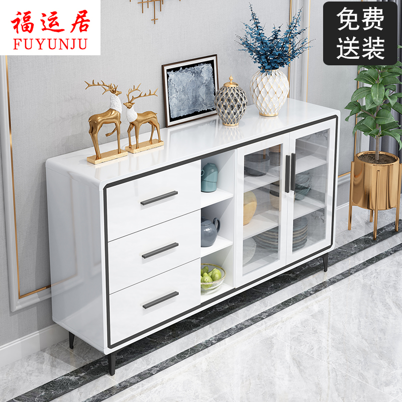 Nordic Light Lavish Rear Modern Dining Cabinet Modern Minimalist Baking Lacquered Dining Room With Cabinet Tea Water Cabinet Wine Cabinet Integrated By Wall
