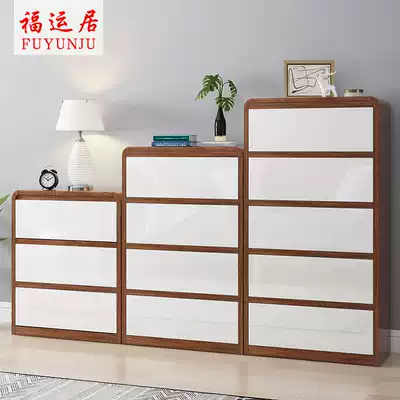 Nordic bedroom storage cabinet Cabinet room TV cabinet modern simple solid wood color drawer cabinet living room bucket cabinet