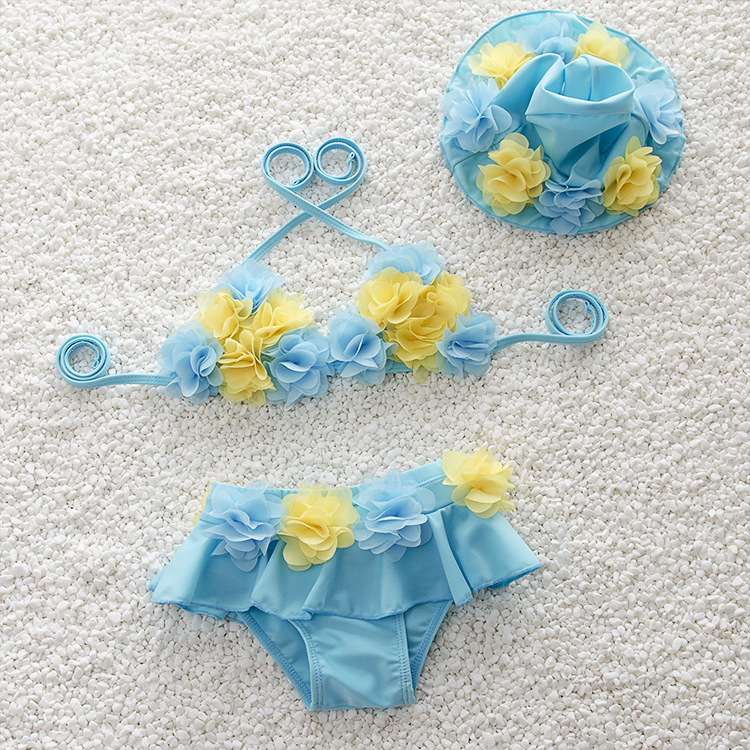 Đồ bơi trẻ em Hàn Quốc cho bé gái hoa trẻ sơ sinh 1-3-5 tuổi - Bộ đồ bơi của Kid bikini cho bé gái
