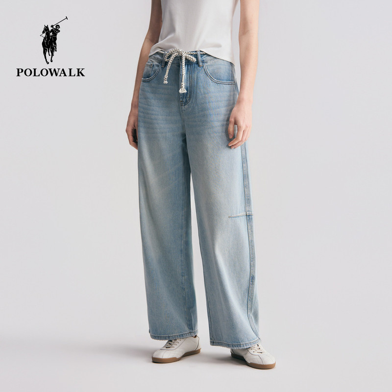 Polowalk Women's Jeans 2026 Spring and Summer New Classic Straight-Leg Versatile Workwear Wide-Leg Jeans Polowalk Women's Jeans 2026 Spring and Summer New Classic Straight-Leg Versatile Workwear Wide-Leg Jeans