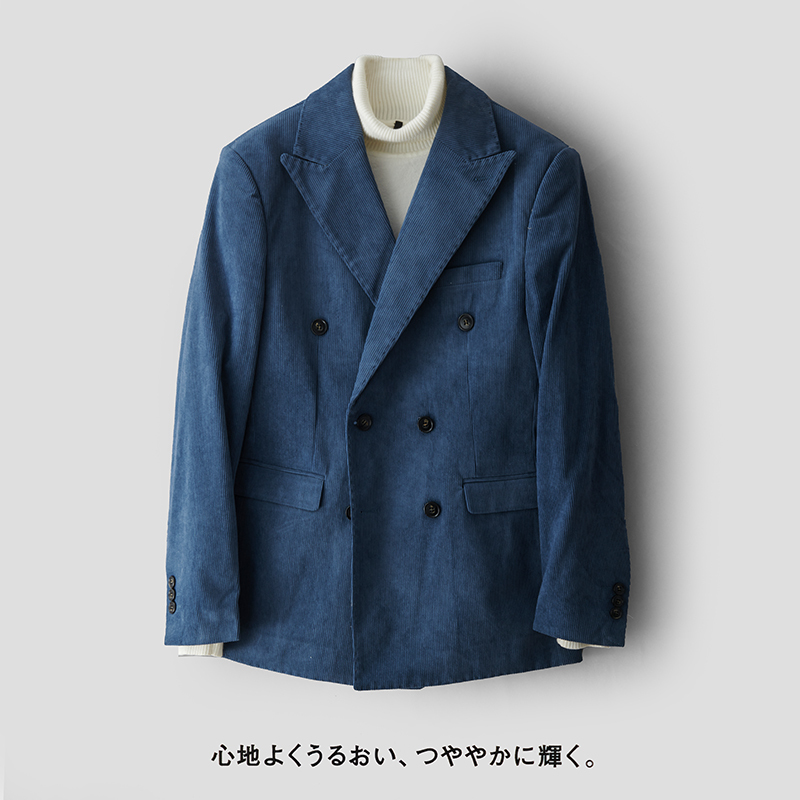 New High-End Corduroy Double-Breasted Casual Suit for Men, British Style Trendy Slim-Fit Business Single-Breasted Blazer Jacket New High-End Corduroy Double-Breasted Casual Suit for Men, British Style Trendy Slim-Fit Business Single-Breasted Blazer Jacket
