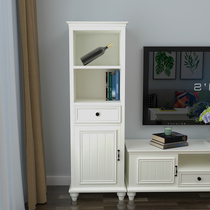 American country solid wood wine cabinet White living room bedroom display cabinet Display cabinet White foyer cabinet single door