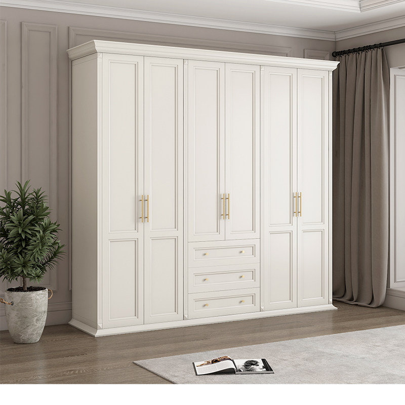 American solid wood wardrobe modern minimalist home bedroom containing cabinet light lavish overall large closet custom-made white furniture