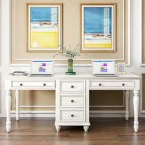 American solid wood double desk Home study Two-person computer desk Adult writing desk Bedroom adult furniture