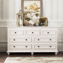 American chest of drawers Solid wood storage cabinet Simple modern living room six seven nine chest of drawers white storage bedroom TV cabinet
