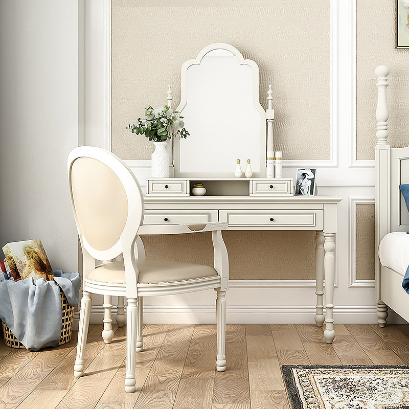 American bedroom dresser modern minimal desk collection cabinet solid wood mesh red makeup table European small household type