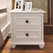 Li Shang American bedside table Solid wood European style locker Simple modern bedroom White mini bedside small cabinet