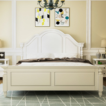 American country solid wood double bed box bed 1 5 meters storage bed 1 8 meters simple bedroom European light luxury white