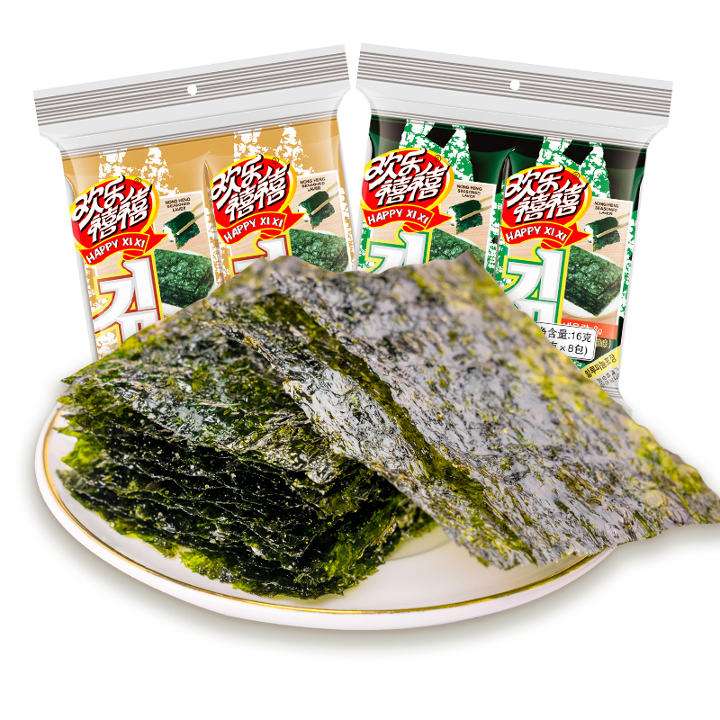 Joy Jubilee Rock Barbecue Sea Moss Crisp 32 Packaging South Korea Imports of sea Tweed Purple Vegetable Bread for children ready-to-eat snacks