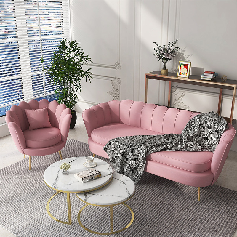 Nordic light luxury sand found a small family type of sofa small family type of cosmetic sofa network red living room