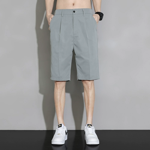 Пиджак классического кроя, мужские летние шелковые шорты, штаны для отдыха, оверсайз