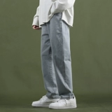 Утепленные джинсы с начесом, демисезонные штаны, осенние, свободный прямой крой