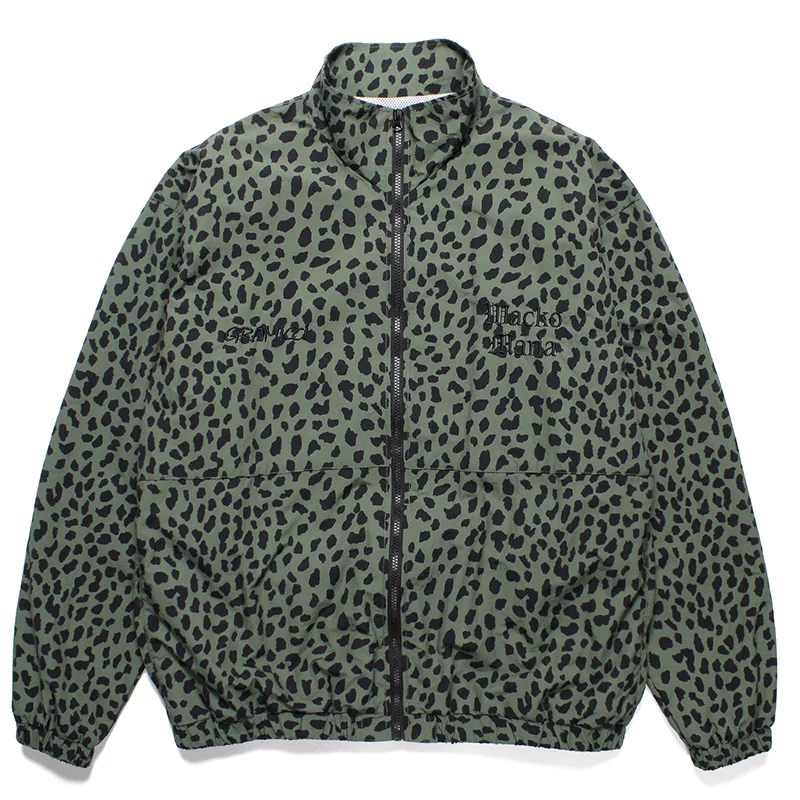 Покупка WACKOMARIA 23SS новая куртка TRACK JACKET с леопардовым принтом совместная с GRAMICCI, школьная форма