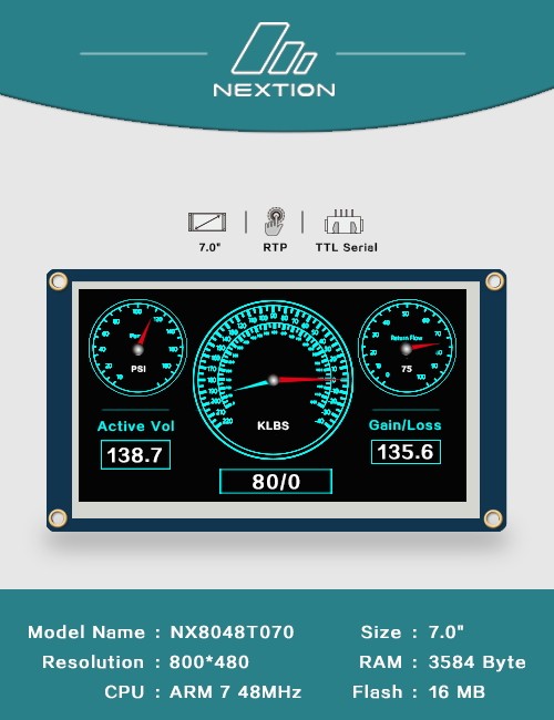 Nextion NX8048T070 7 inch human-machine interaction interface HMI base English version official genuine