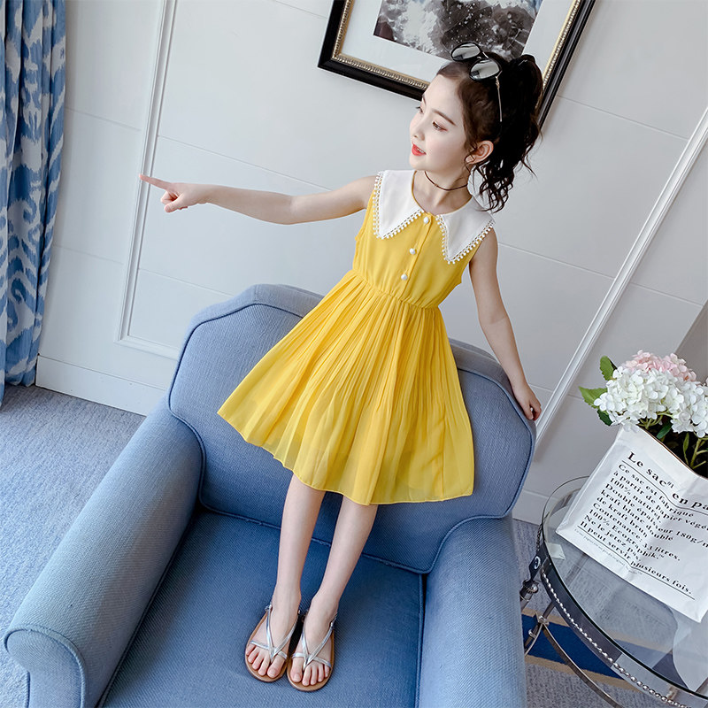 Girls Dress Summer 2023 New Summer Children's Net Snow Spinning Dress Girl Summer Gas Princess Dress
