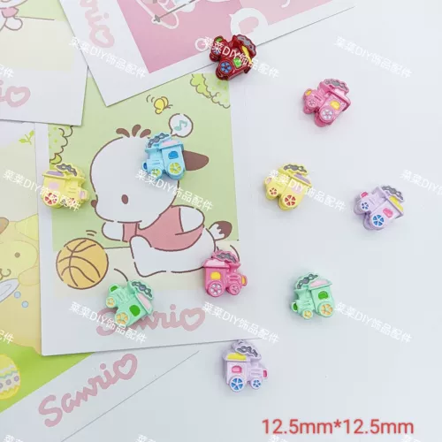 Металлический мультяшный баллончик с краской, поезд ручной работы, браслет из бисера, мобильный телефон, бусины, со сквозным отверстием, «сделай сам»