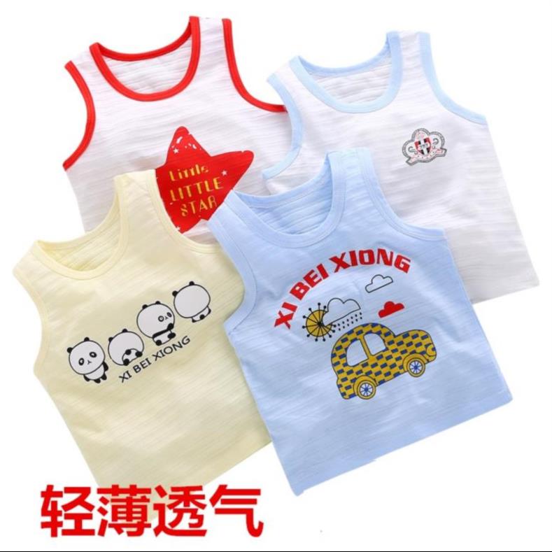 Thời trang sling childrens cô gái vest bên trong mùa hè và mùa hè bên ngoài triều mặc trẻ em nữ em bé dễ thương trẻ em bông nam mỏng.