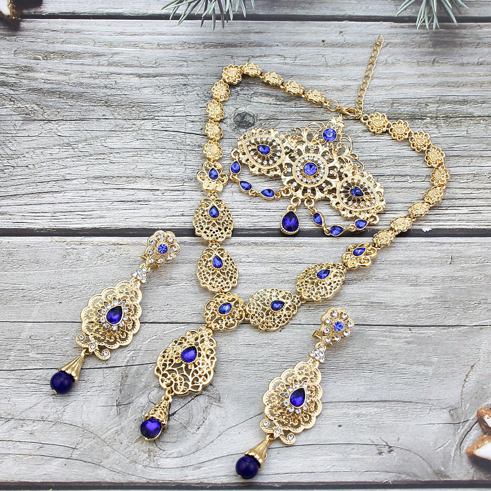 Комбинируемый комплект sunspicems gold color moroccan bride jewelry sets for women OTHER