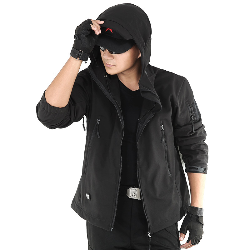 Shield groom's submachine clothing male autumn and winter outdoor three-in-one shark skin soft shell submachine clothing windproof and waterproof grip suede mountaineering