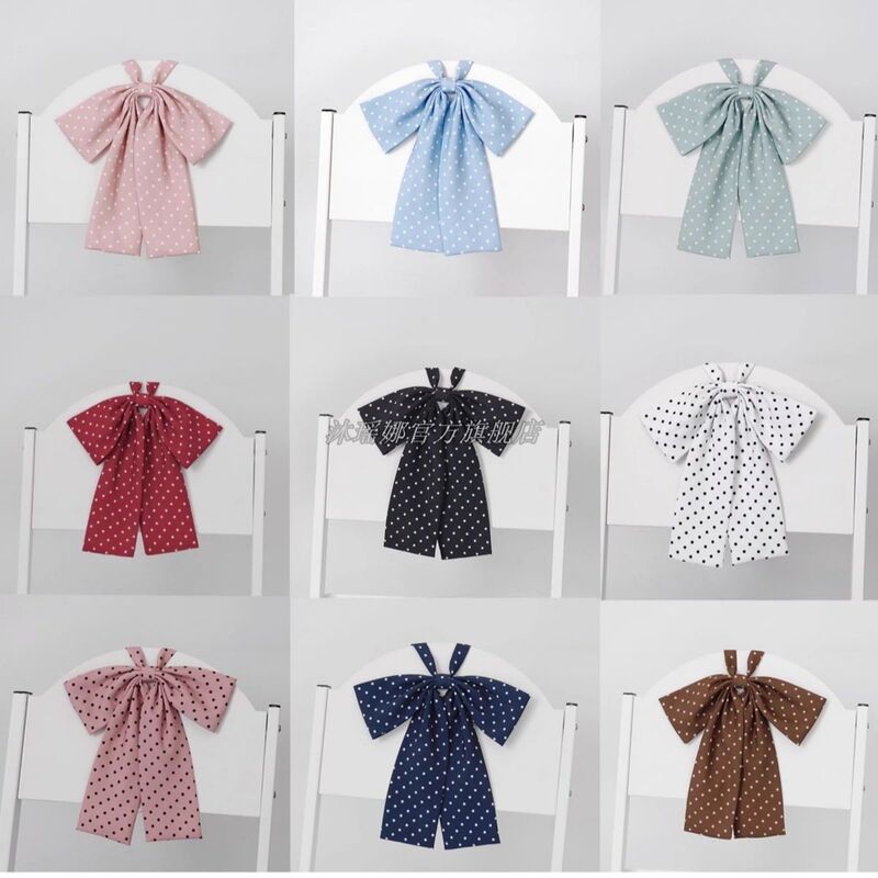 Long Handle Bow Tie Polka Dot School Tie Cute Bow Jk School Accessories Student Tie Uniform Tie Versatile