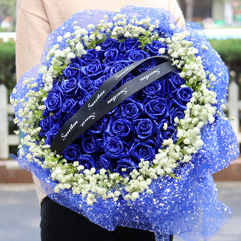 Blue enchantress Blue rose flower express Xi'an rose bouquet gift box Tongcheng Chongqing Shanghai birthday flower shop