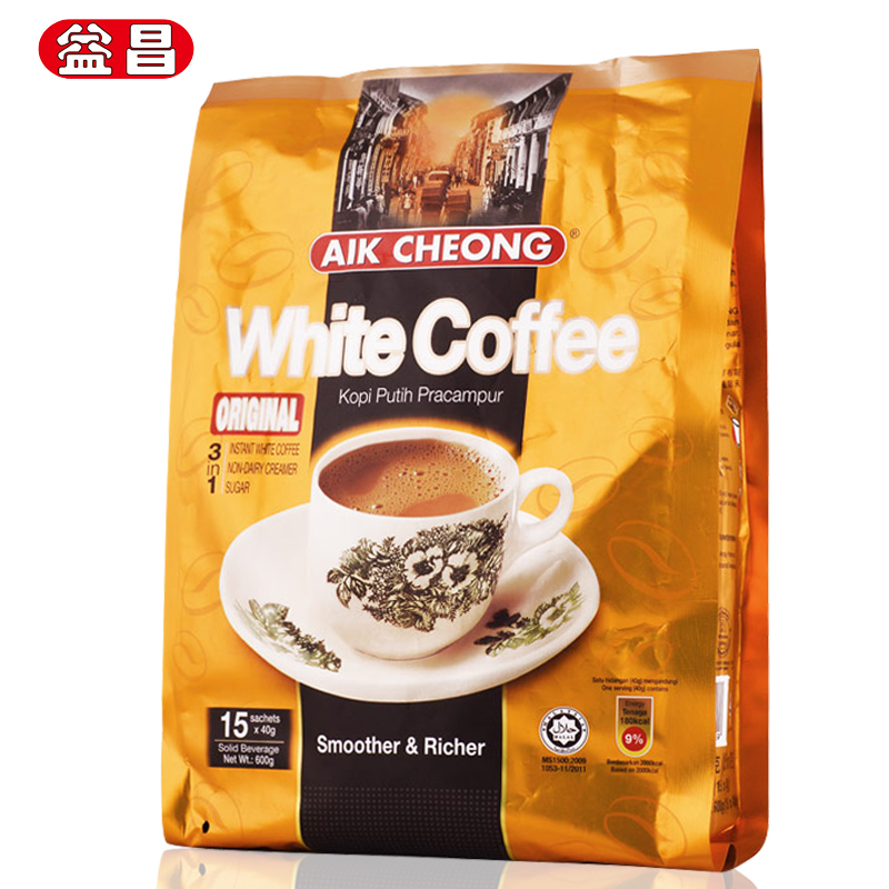 Malaysia Imports Yichang Old Street Three-in-One Original Instant White Coffee Bags 40g * 15 Bags 600g