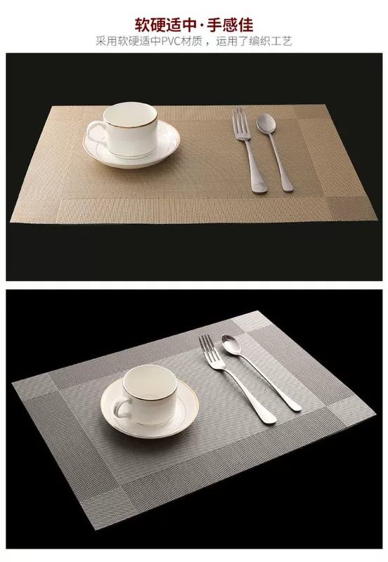 4 mảnh phong cách châu Âu thực phẩm phương Tây mat Bộ đồ ăn PVC pad bảng mat coaster món ăn pad cách nhiệt pad chống trượt bảo vệ môi trường dùng một lần - Đồ ăn tối khay đựng đồ ăn